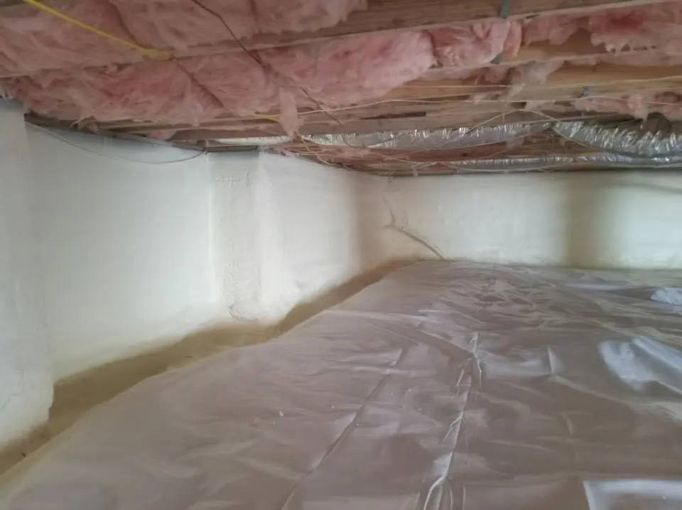 Crawl space encapsulation with closed-cell spray foam for Metal Roof Coating in Royalton
