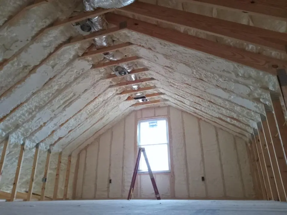 Spray foam roofing application for Crawl Space Insulation project in Royalton